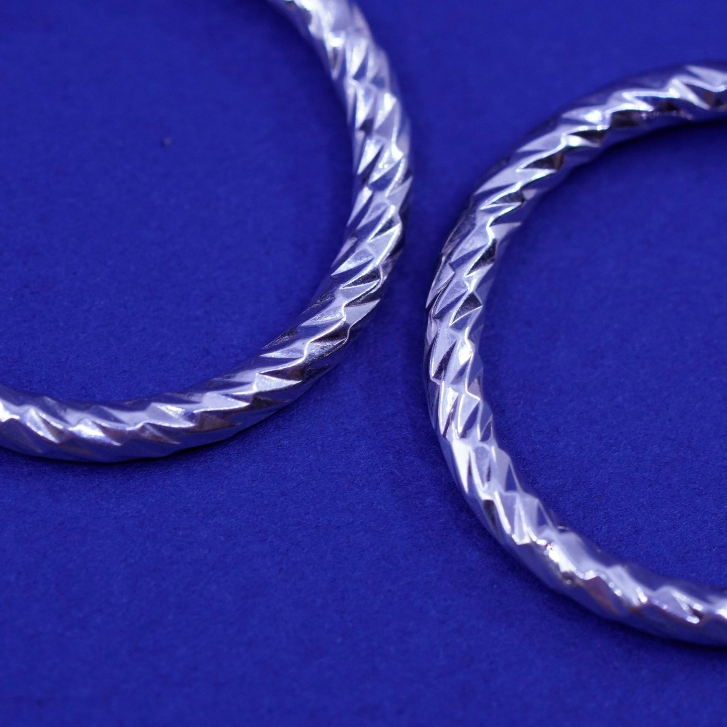 1.25”, vintage Sterling silver handmade earrings, 925 twisted hoops