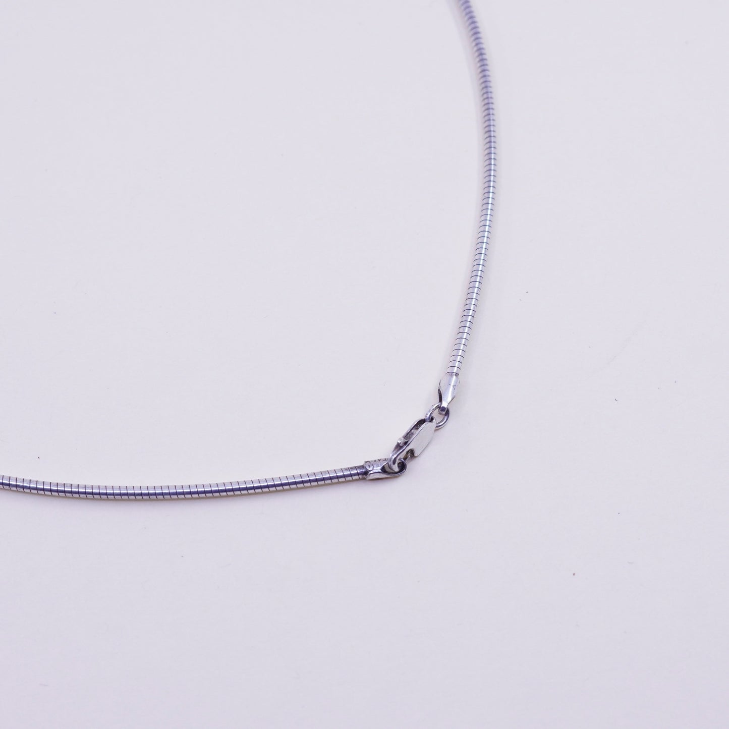16”, 2mm, Vintage sterling silver snake chain, Italy 925 chain