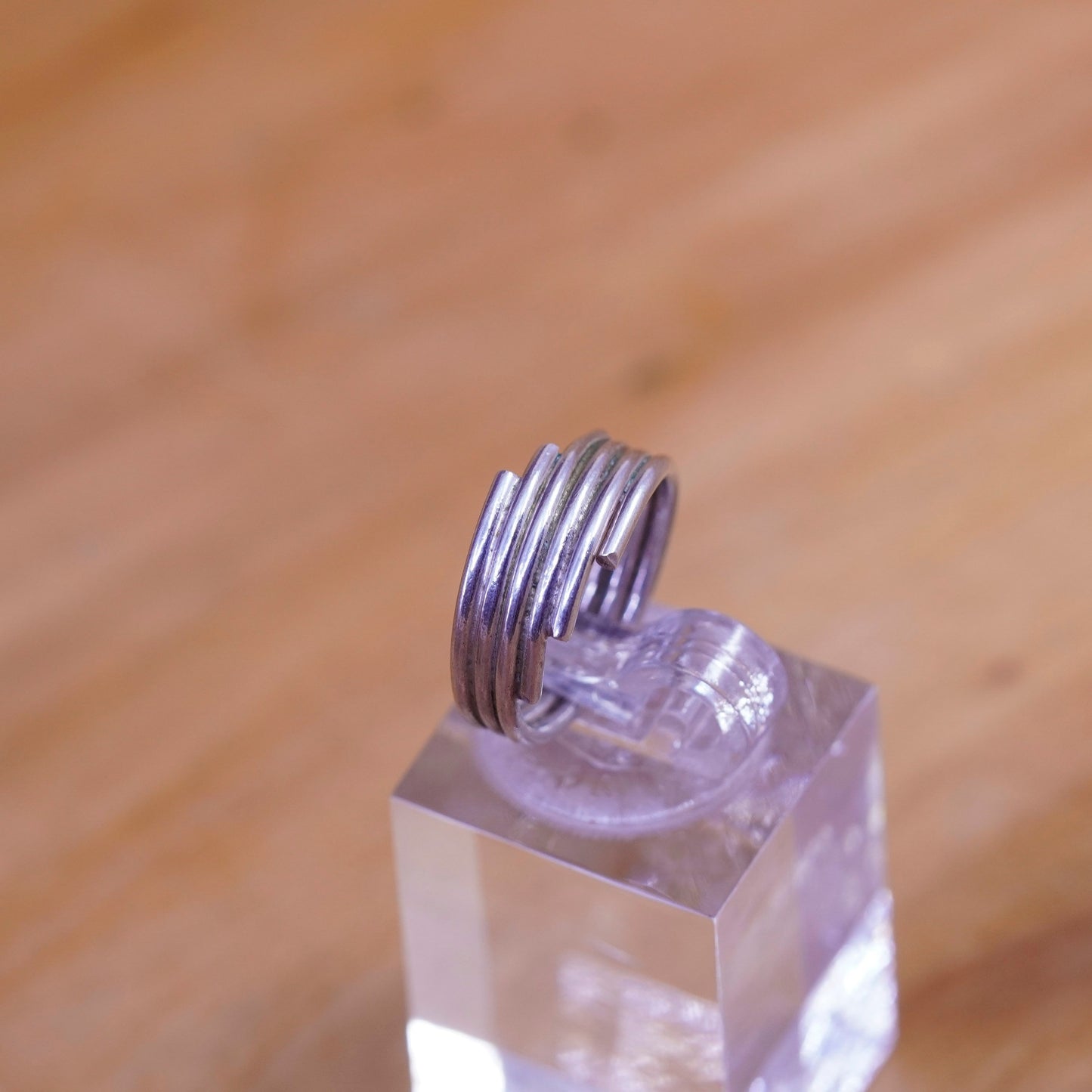 Size 2.75, vintage Sterling silver handmade ring, 925 band, open end