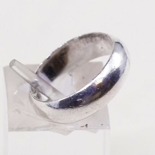 Sz 6, Vtg Sterling Silver Handmade Wedding Ring, 925 Silver Band, Stamped 925