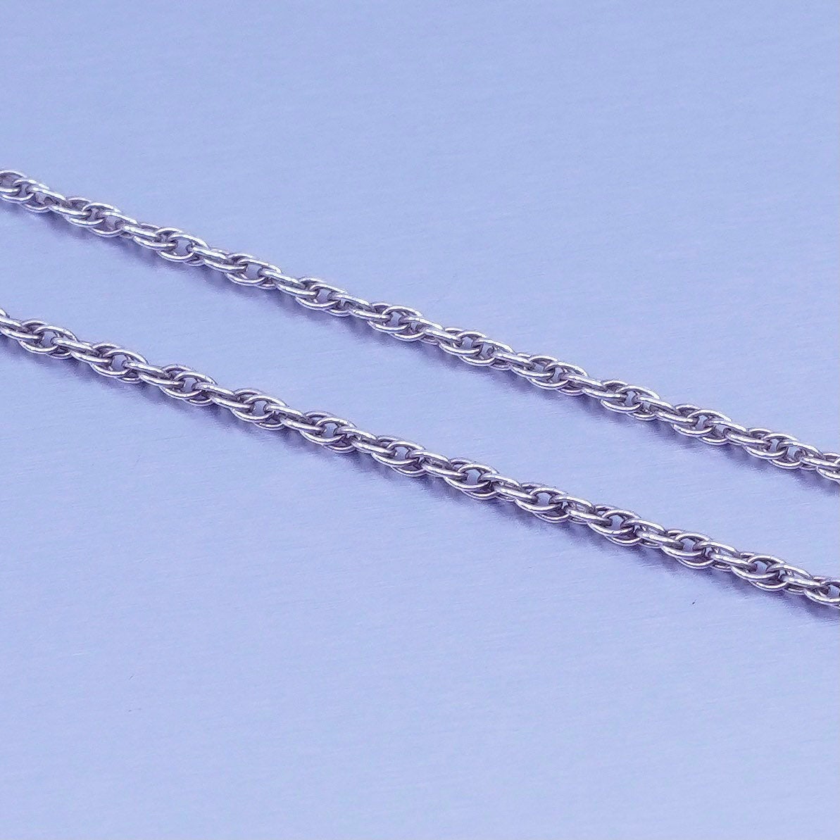 18” 1mm, vintage Italy Sterling 925 silver Singapore rope chain necklace