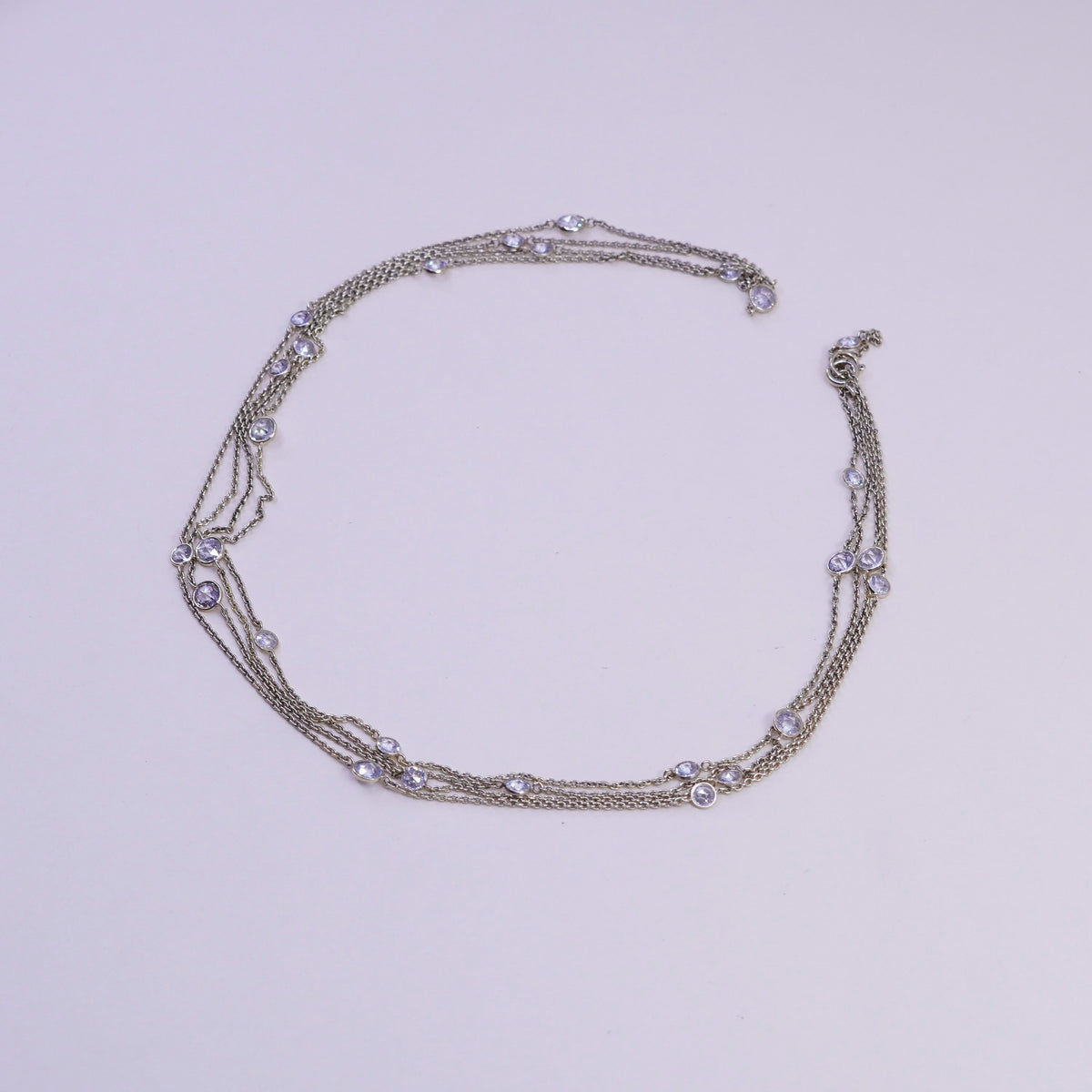 60”, vermeil gold over Sterling silver handmade necklace, 925 circle chain cz