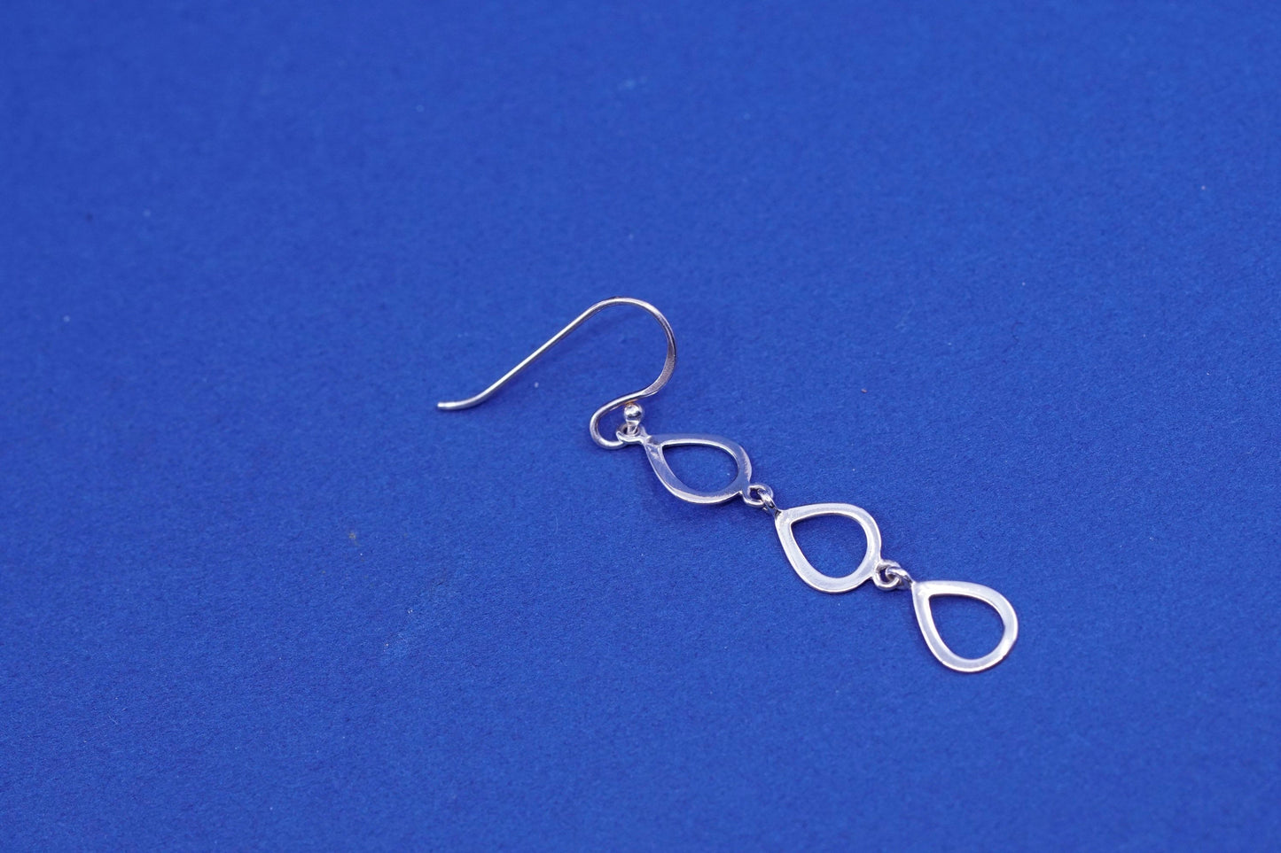 Italy Sterling silver modern earrings, 925 teardrop Dangles