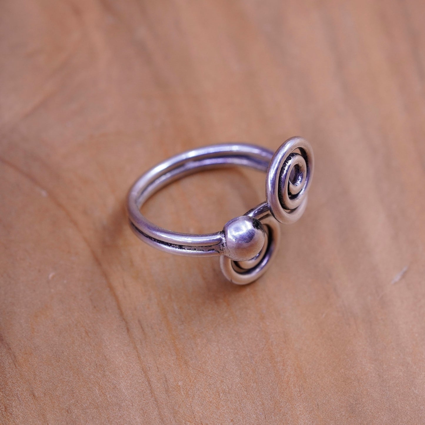 Size 6.5, Sterling silver handmade ring, southwestern 925 filigree swirl band