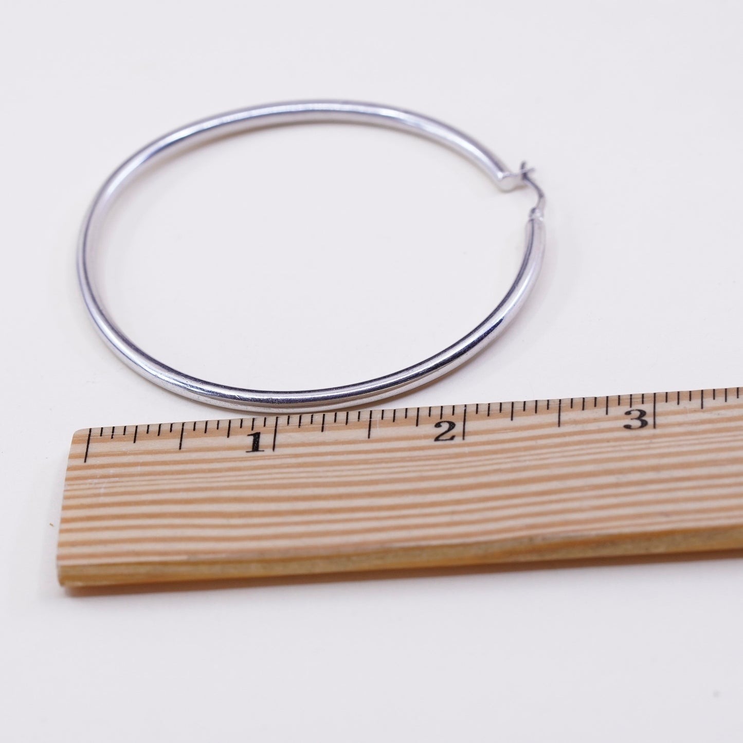 2.5”, vintage ATI sterling silver handmade earrings, 925 huge textured hoops