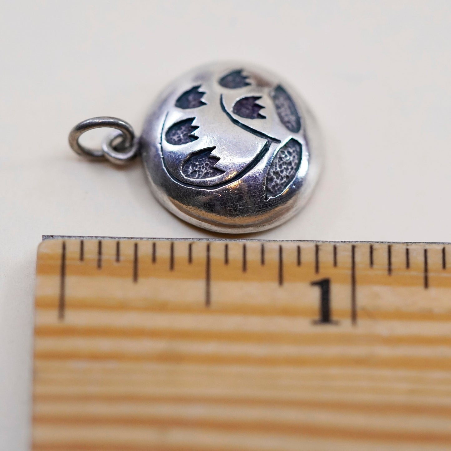 Vintage Sterling 925 silver handmade snow drop flower pendant