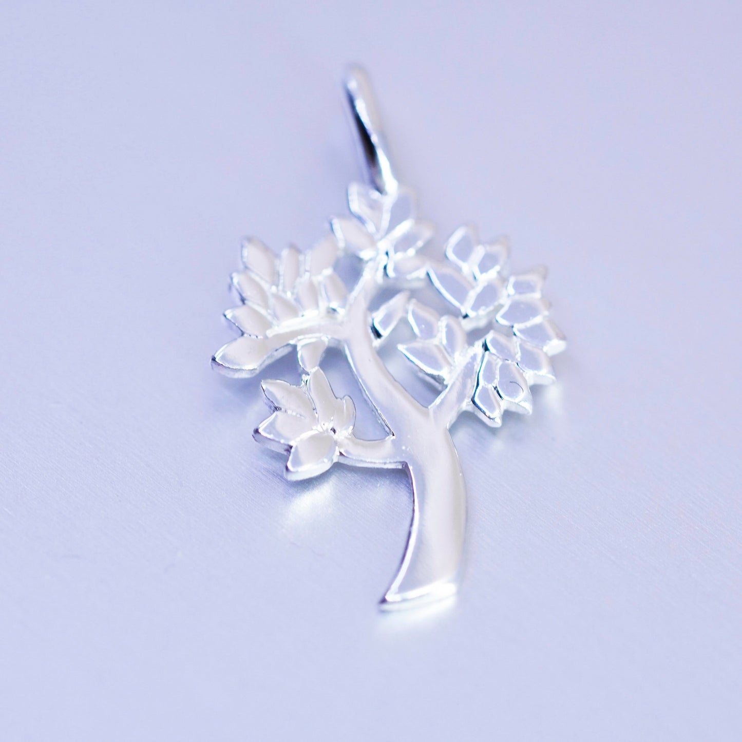antique sterling 925 silver filigree tree charm pendant