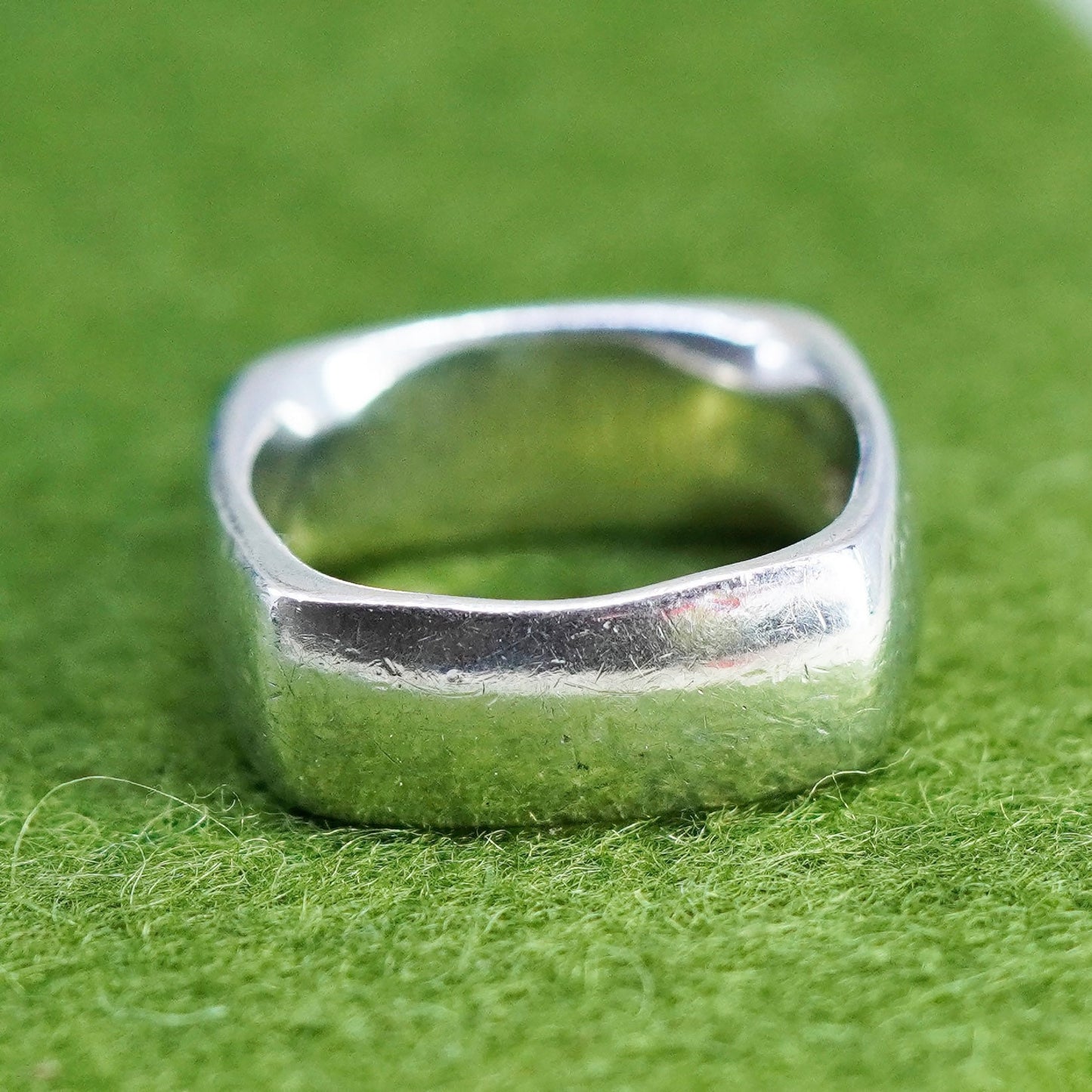 Size 9, Vintage Shube sterling silver handmade ring, 925 square band