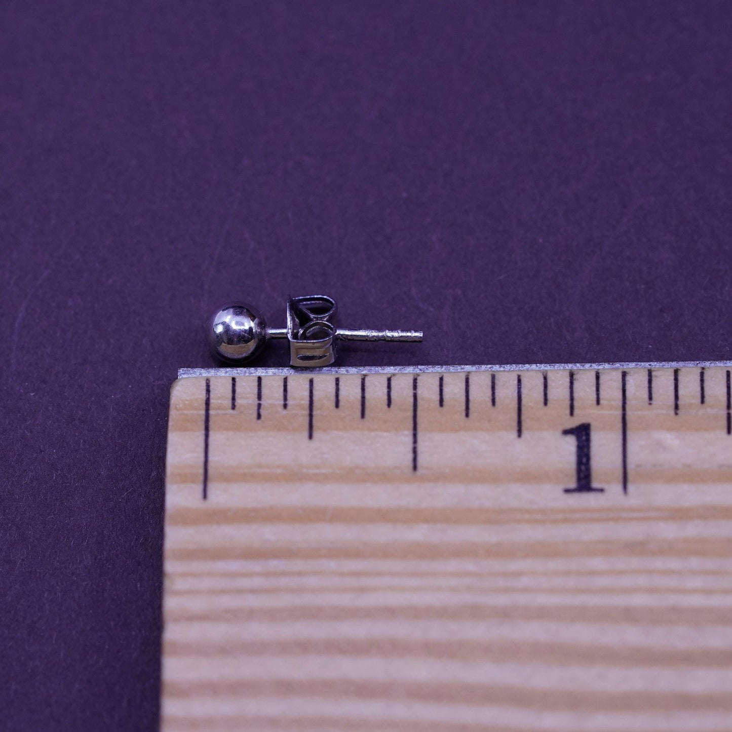 2mm, Vintage Sterling silver tiny beads studs, 925 earrings