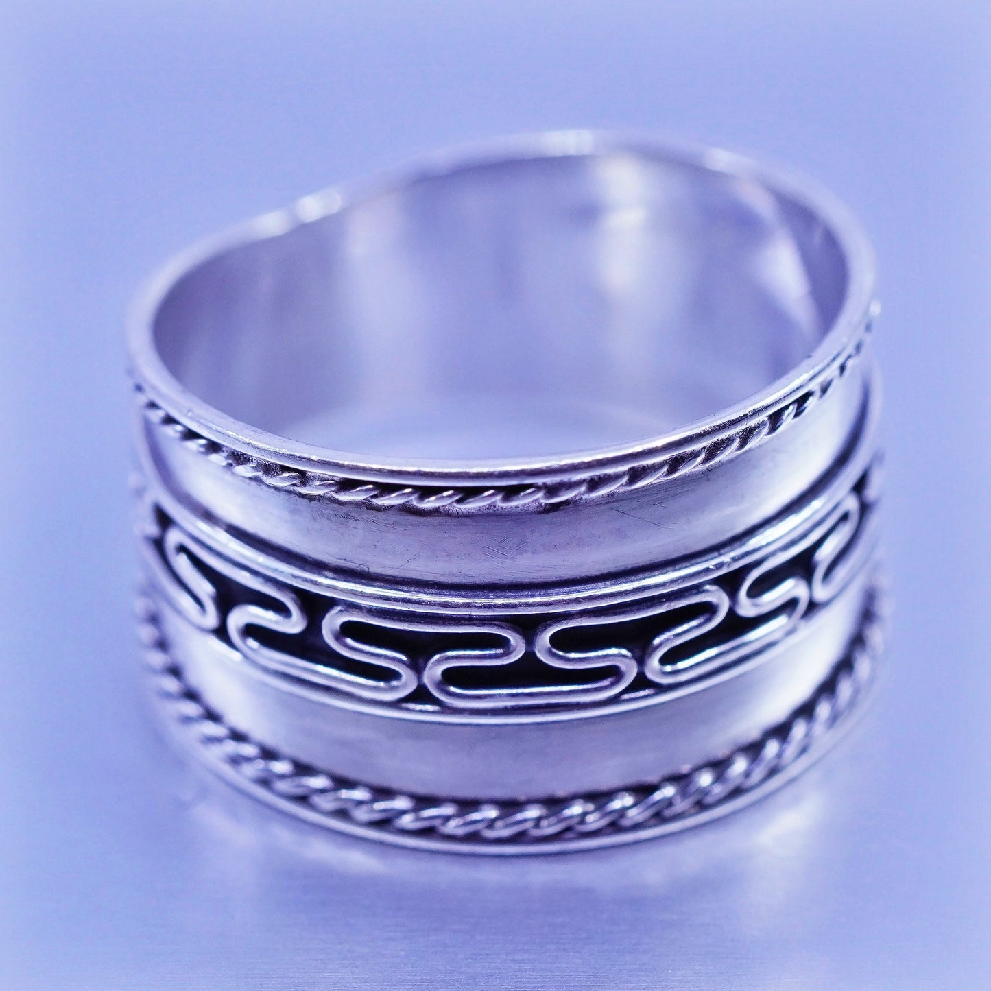 Size 6.75, vintage Sterling 925 silver handmade ring, cable band