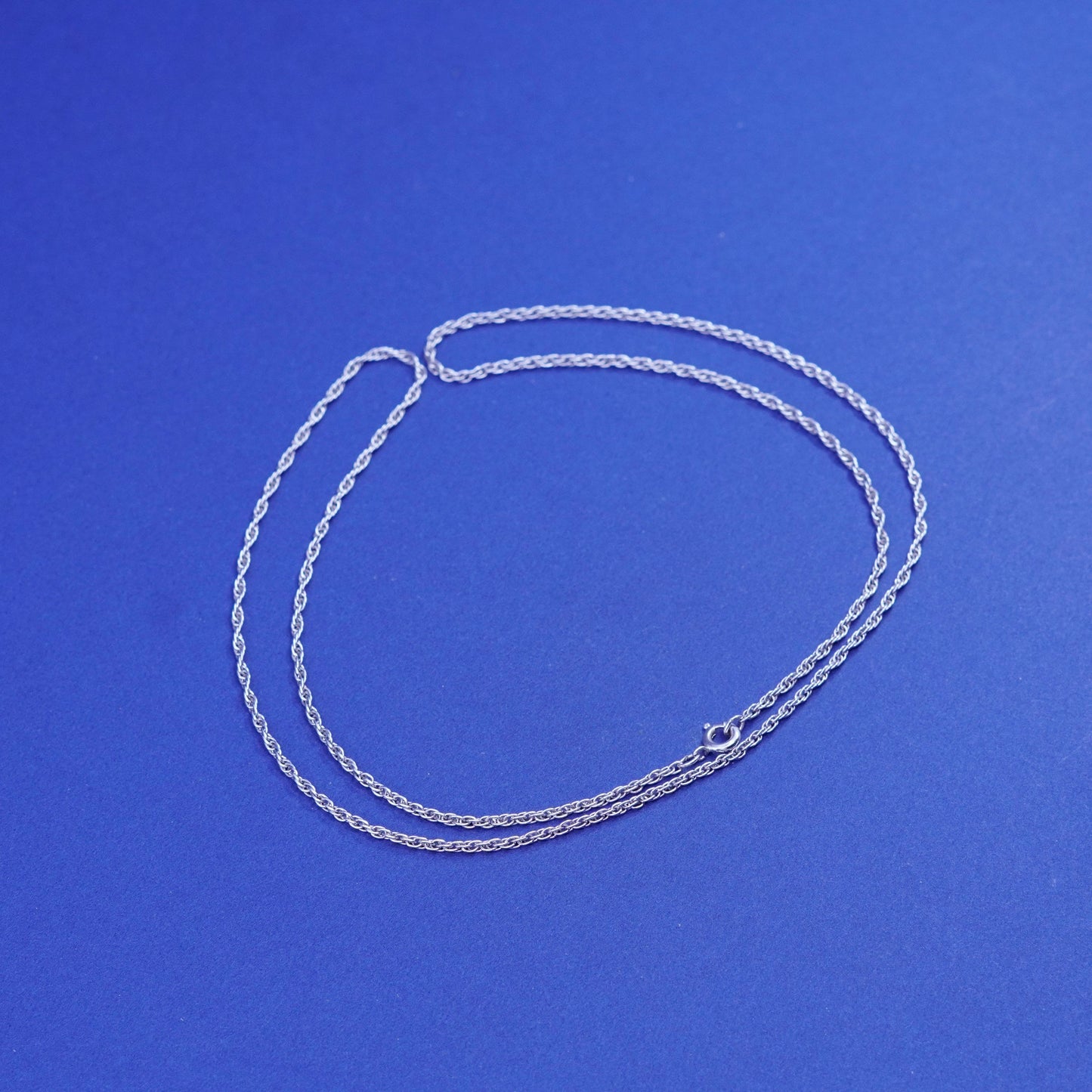 24”, 1mm, vintage Sterling silver handmade necklace, 925 Singapore chain