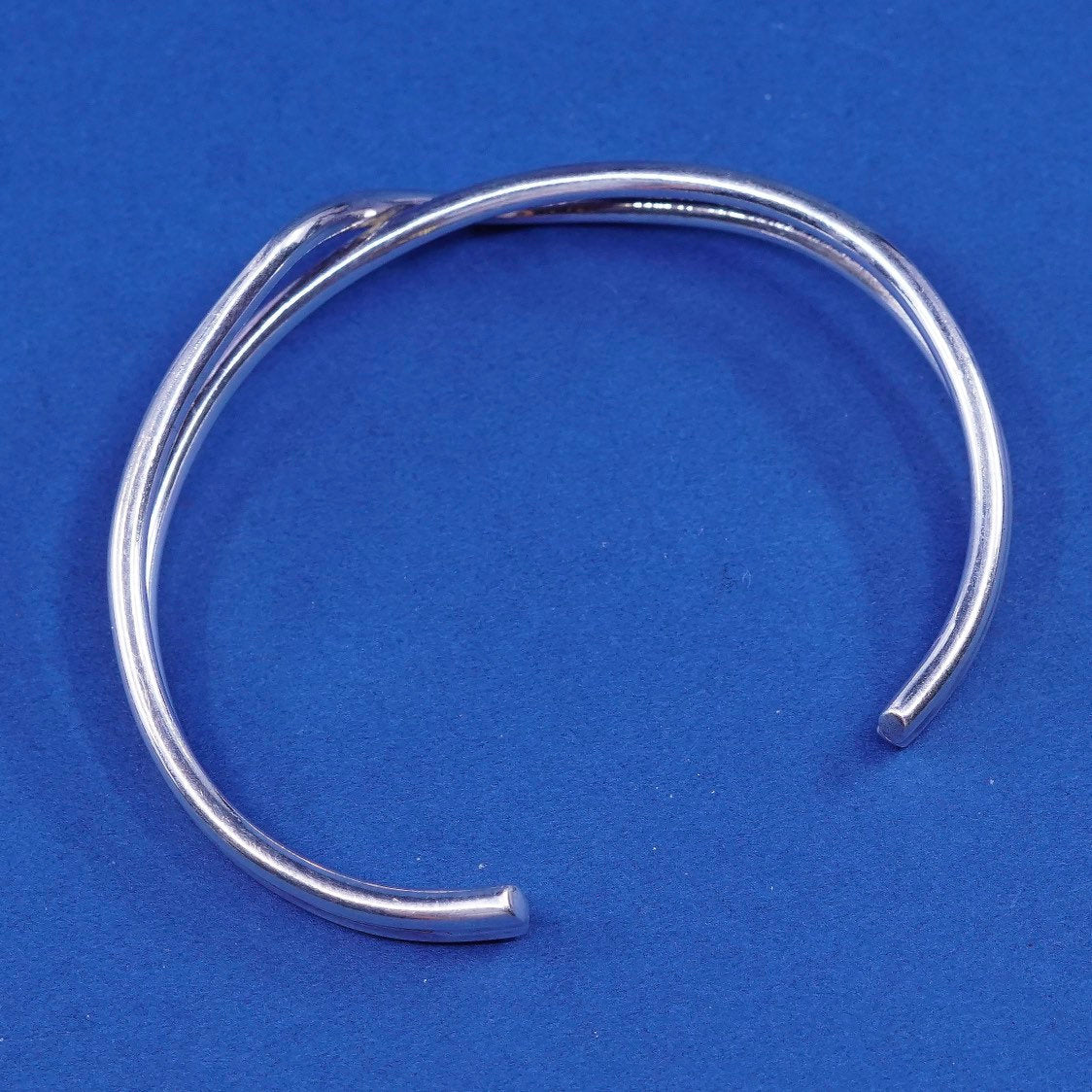 7", vtg Sterling silver handmade bracelet, 925 entwined knot cuff
