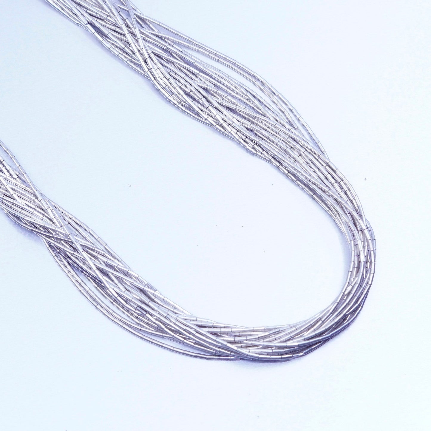 18”, liquid Sterling silver 20 strands necklace, Native American handmade chain