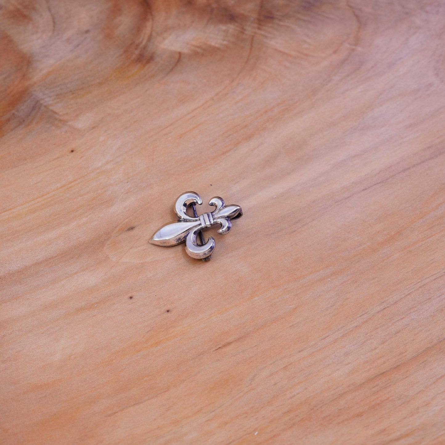 Symmetalic Sterling Silver & 14k Jewelry French the fleur-de-lis Pin Brooch