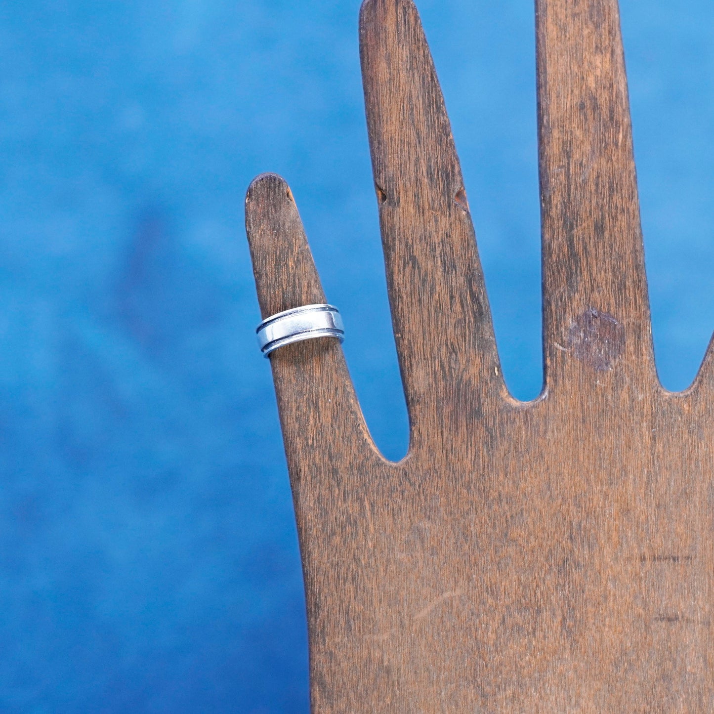Size 1, vintage sterling silver handmade ring, 925 pinky band