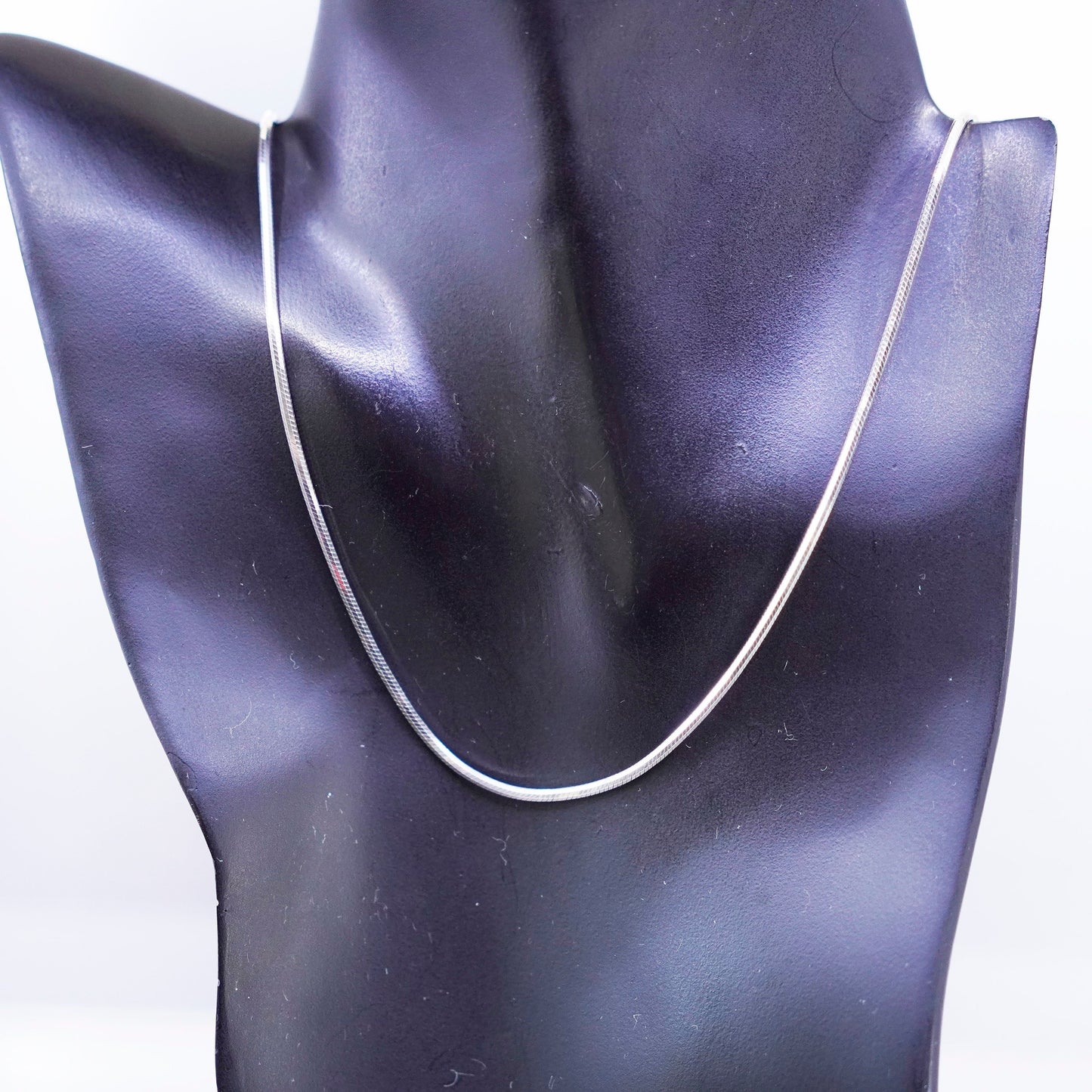 24” 2mm, vintage Italy Sterling 925 silver squared snake chain necklace