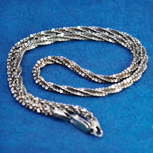 18”, vermeil light gold Sterling silver chain, 925 twisted herringbone necklace