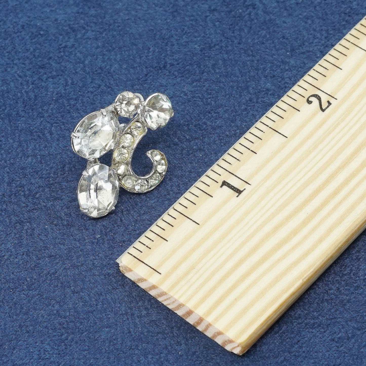VTG Kramer Sterling silver screw back earrings, 925 W/ Rhinestone