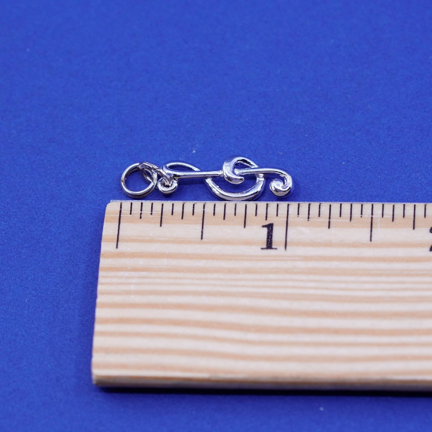 Vintage Sterling silver handmade pendant, 925 music symbol charm