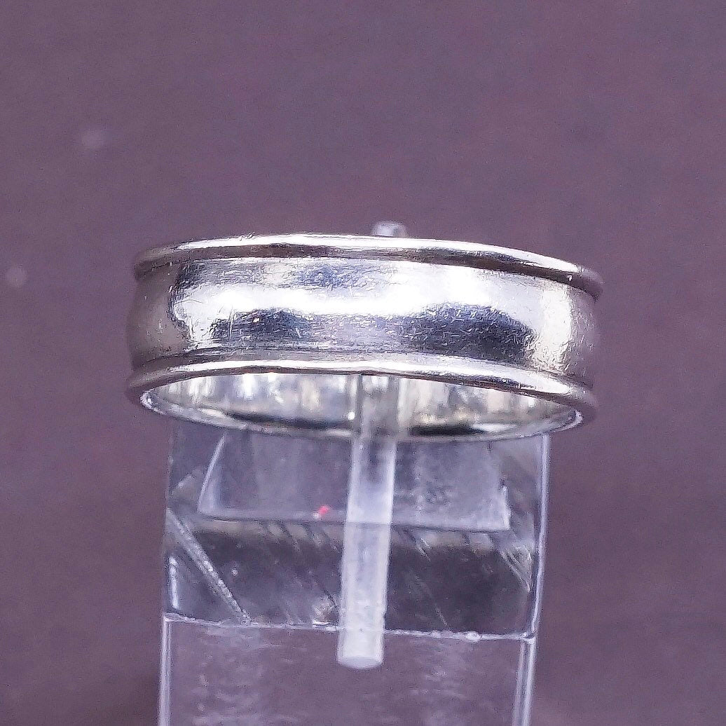 sz 9.75, vtg Sterling silver handmade ring, mexico 925 band w/ accent