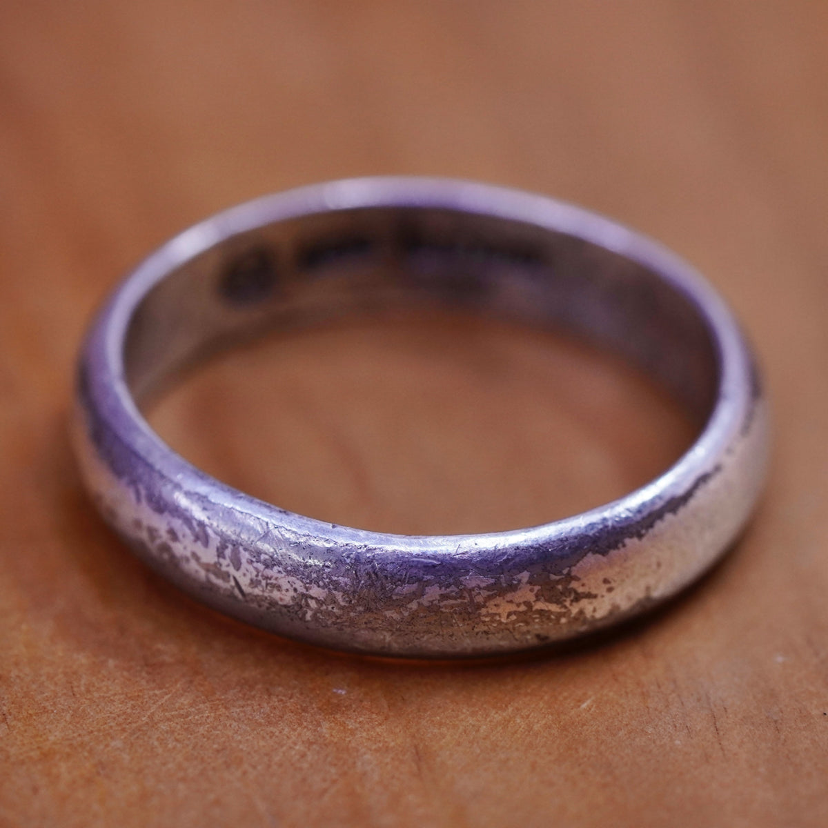 Size 9, vintage sterling silver handmade ring, 925 wedding band
