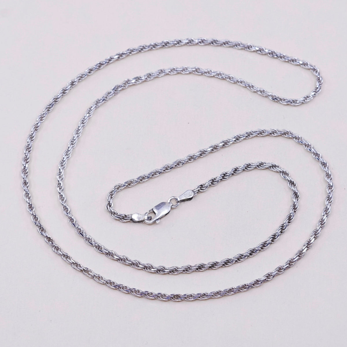 24”, 2.5mm, vintage OTC Sterling silver necklace, 925 diamond rope chain