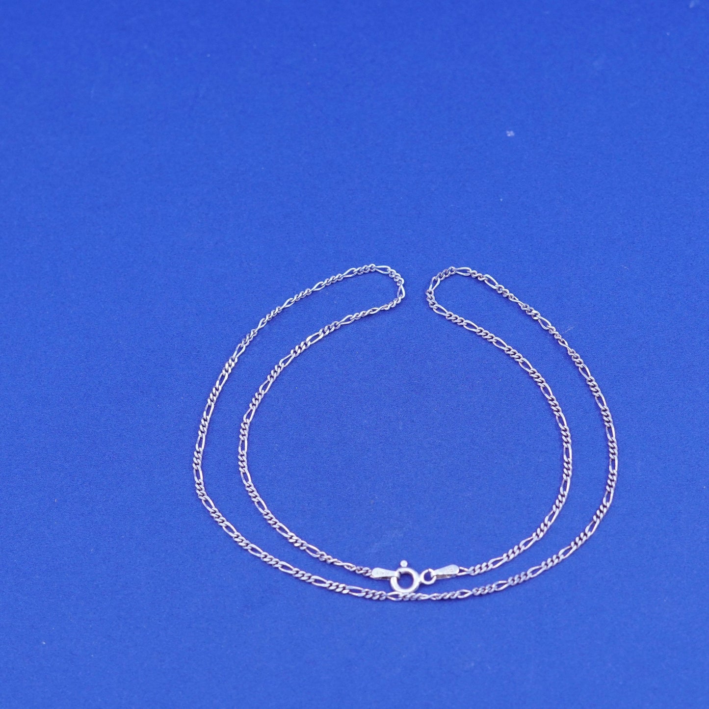 18”, 2mm, vintage Sterling silver handmade necklace, 925 Figaro chain