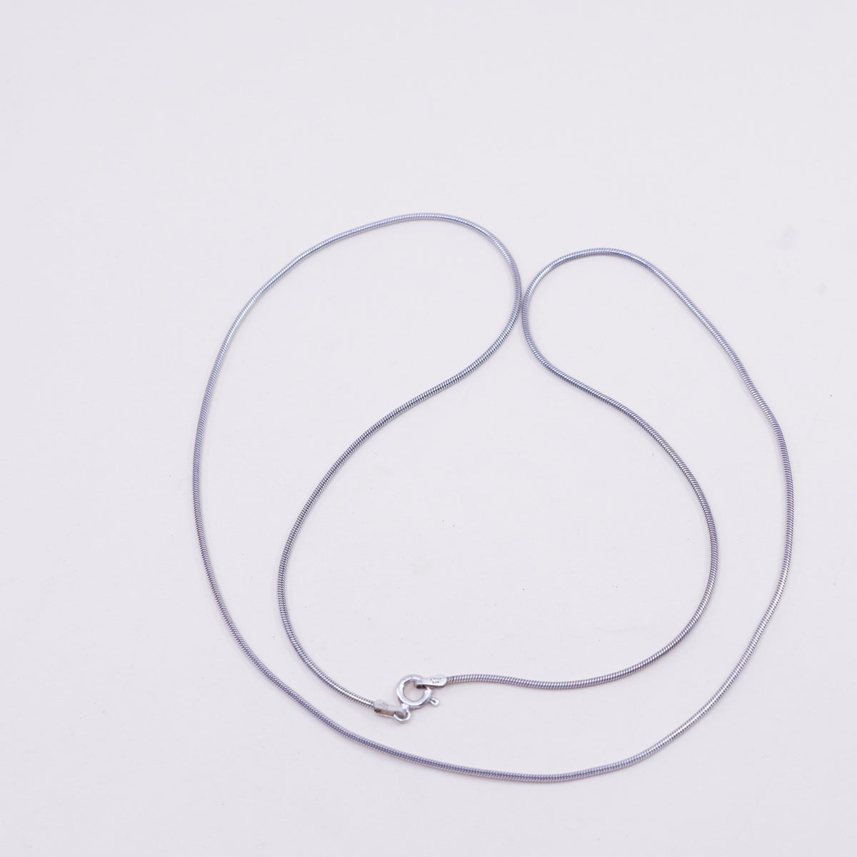 25”, 1.6mm, Vintage IBB sterling silver snake chain, Italy 925 necklace