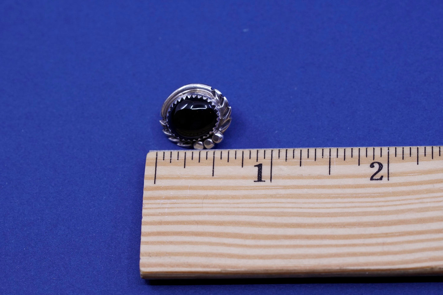 Native American sterling silver handmade earrings 925 studs w/ obsidian N beads
