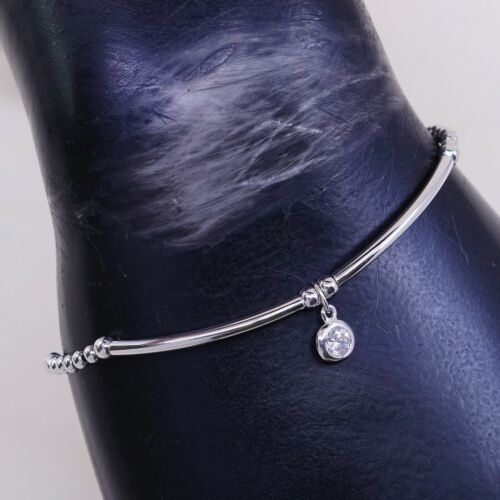 6.5”, Vintage Next Sterling Silver Handmade Bracelet, 925 Bangle W/ Elastic Band