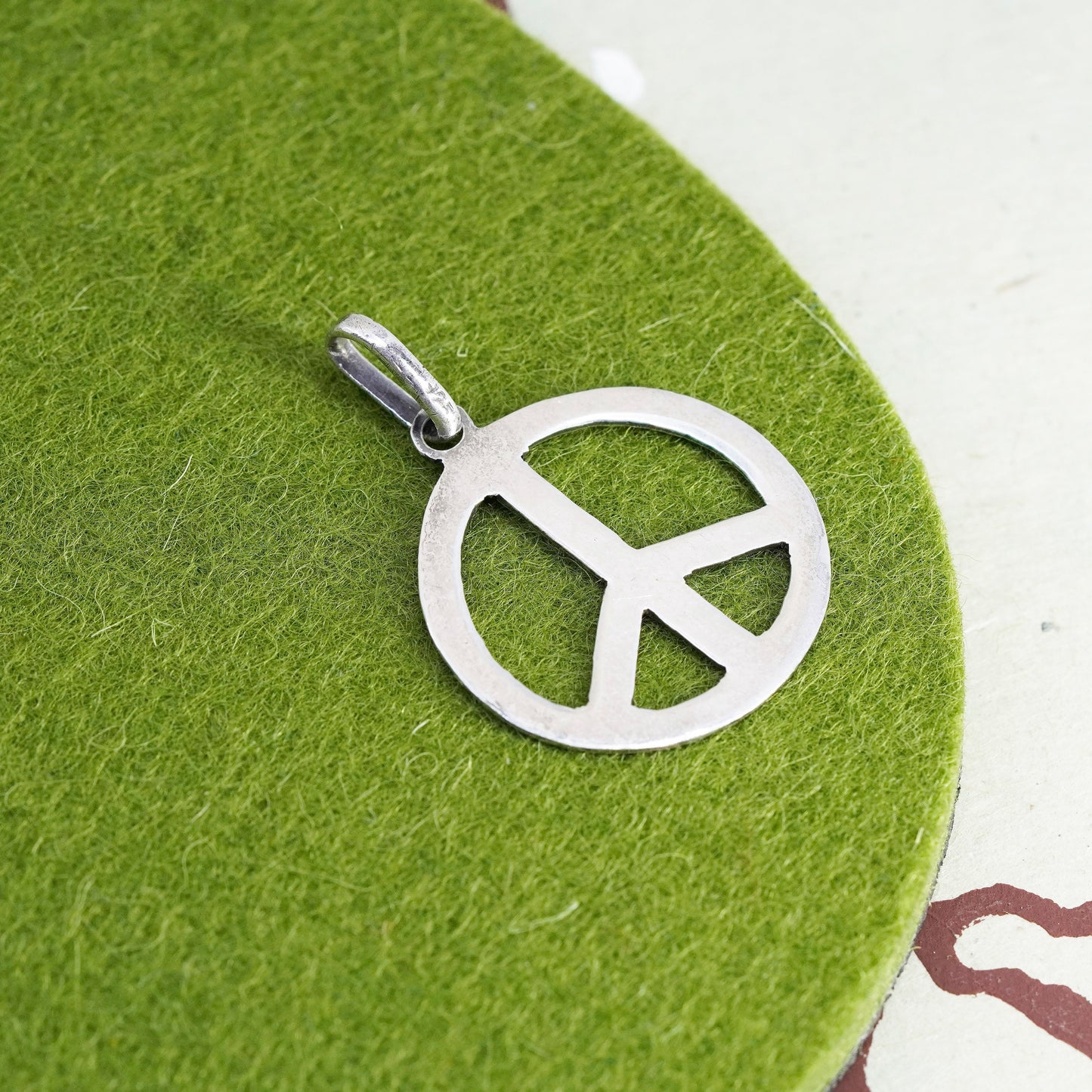 Vintage Sterling silver handmade pendant, 925 peace symbol, CND symbol