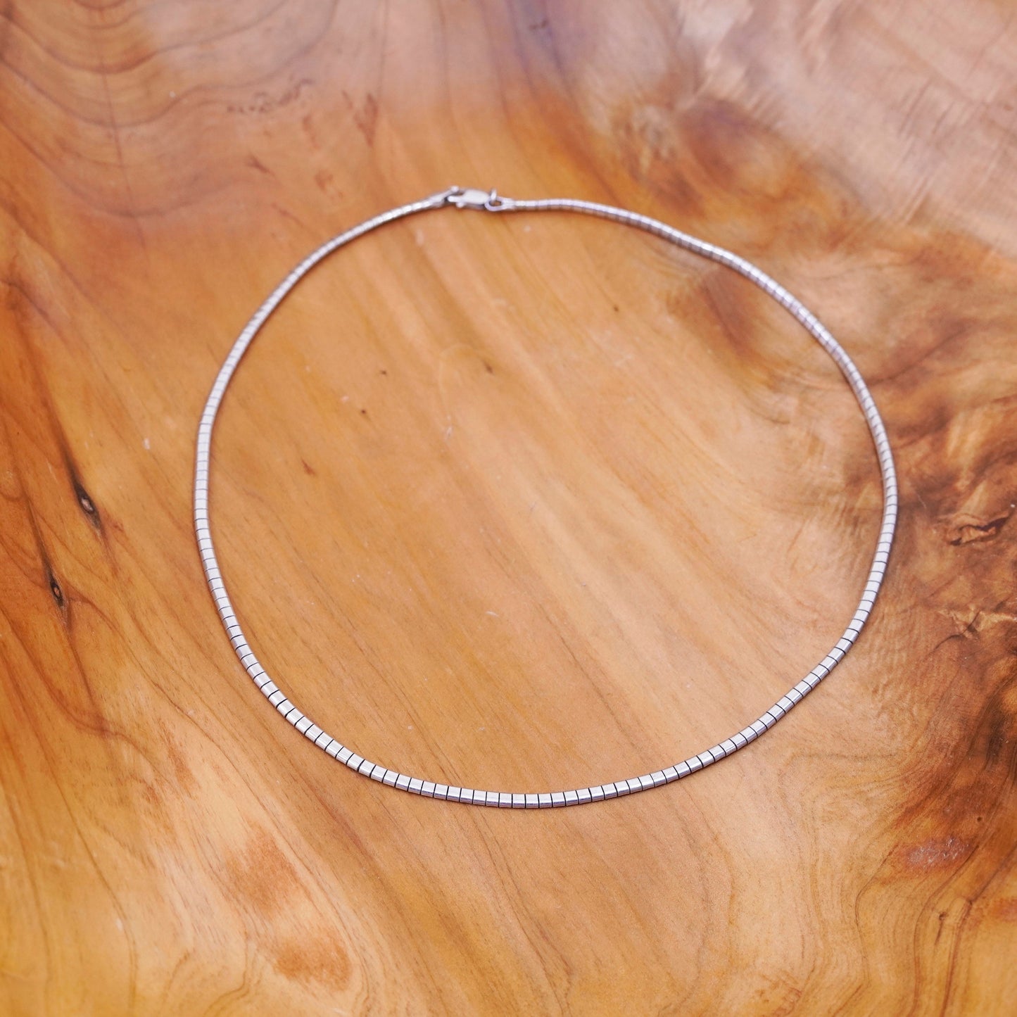18”, 3mm, vintage Italy Sterling silver omega chain, Italy 925 necklace