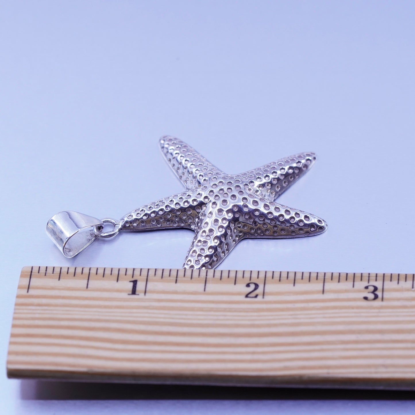 Antique Sterling silver handmade textured 925 starfish star