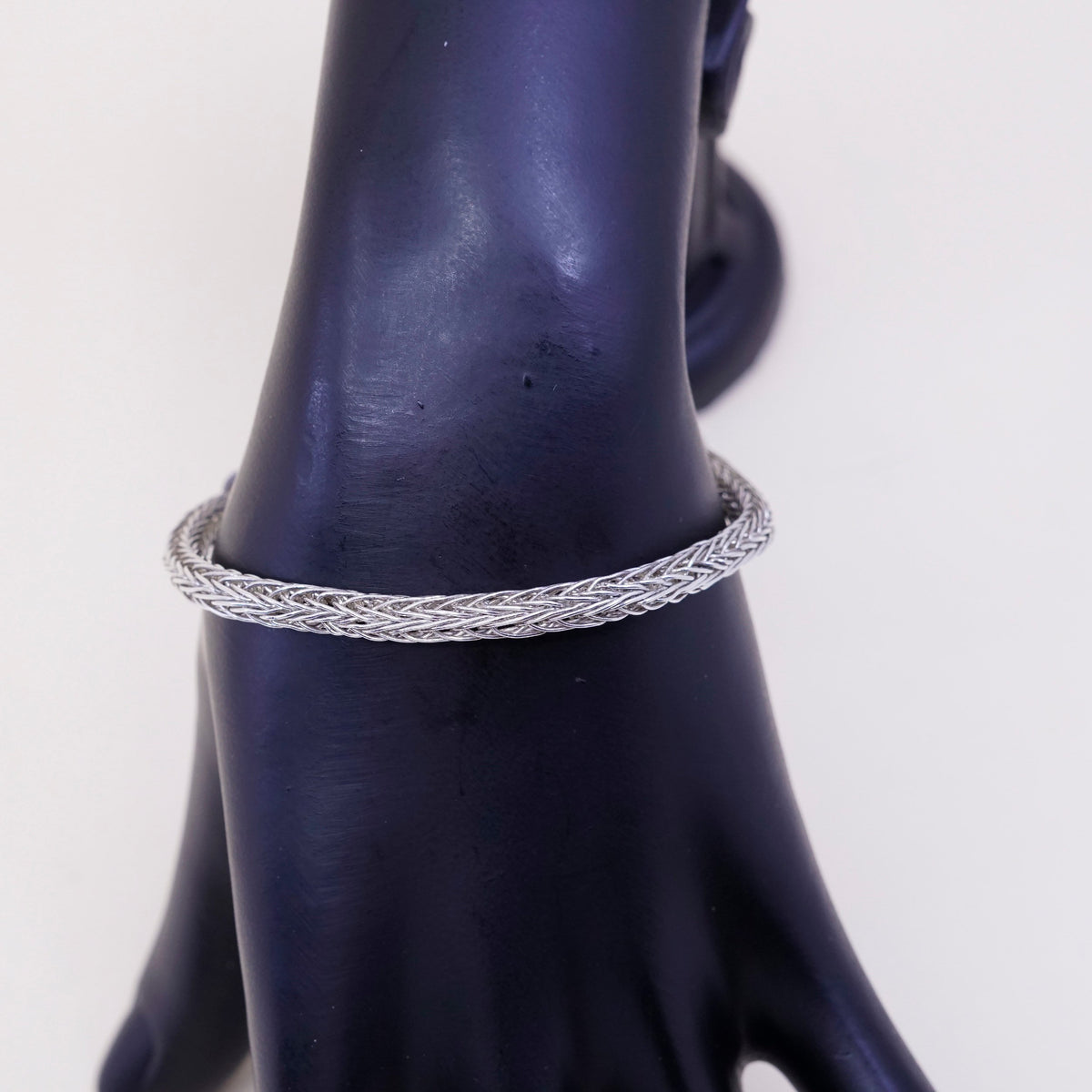 7”, 5mm, Vintage sterling silver handmade bracelet, 925 wheat chain