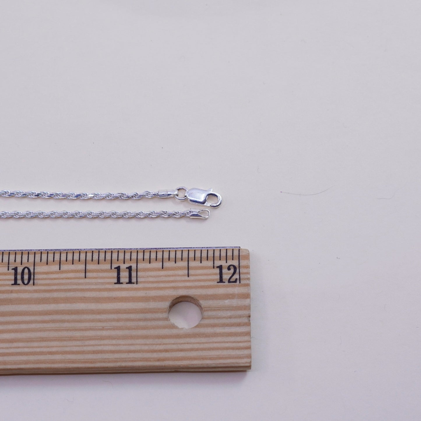 24”, 1.6mm, vintage Sterling silver necklace, 925 diamond rope chain