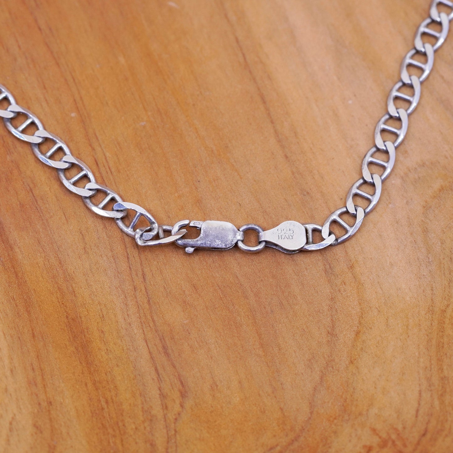 20”, 6mm, Sterling silver anchor chain, Italy 925 necklace