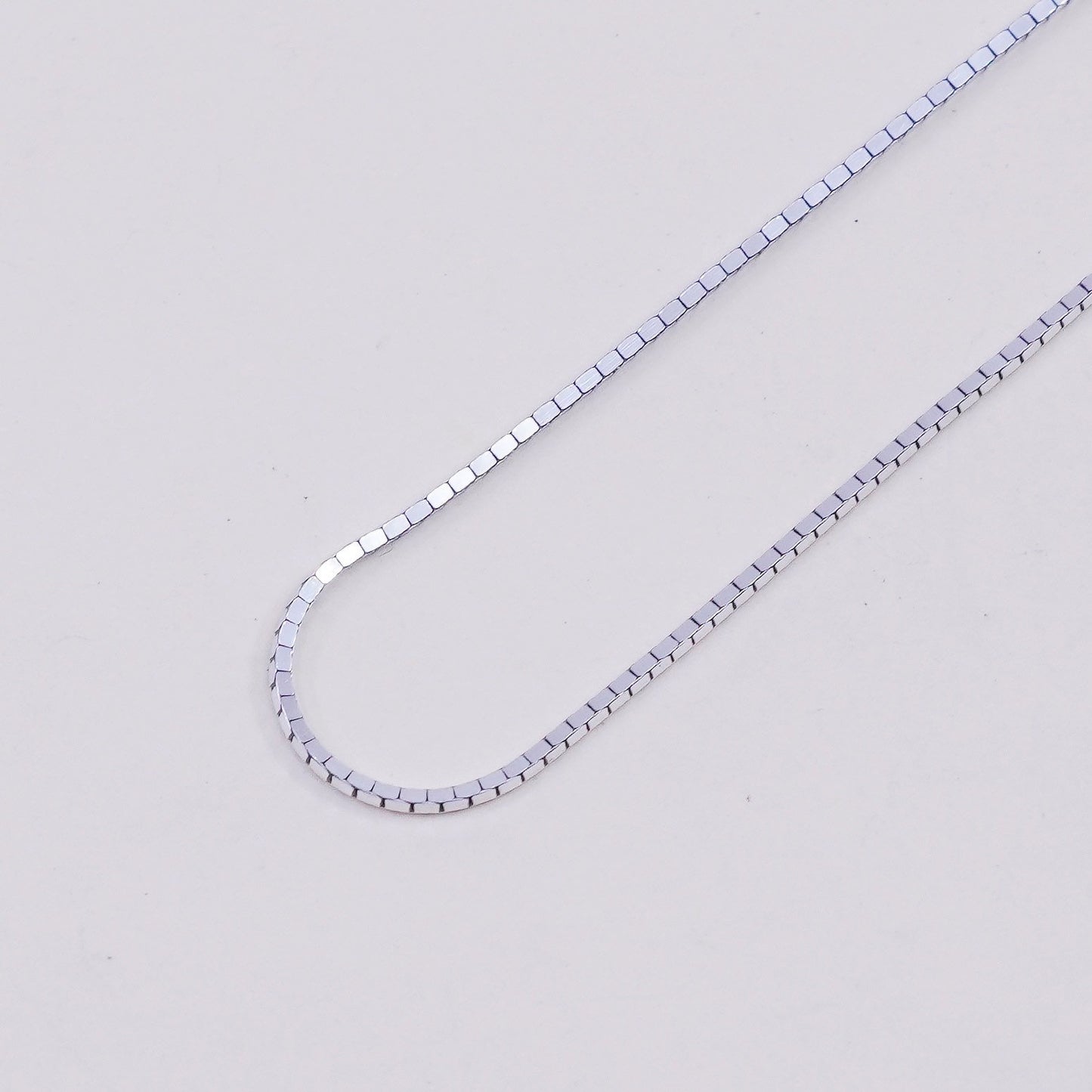 18”, 1mm, Vintage sterling silver square snake chain, Italy 925 necklace