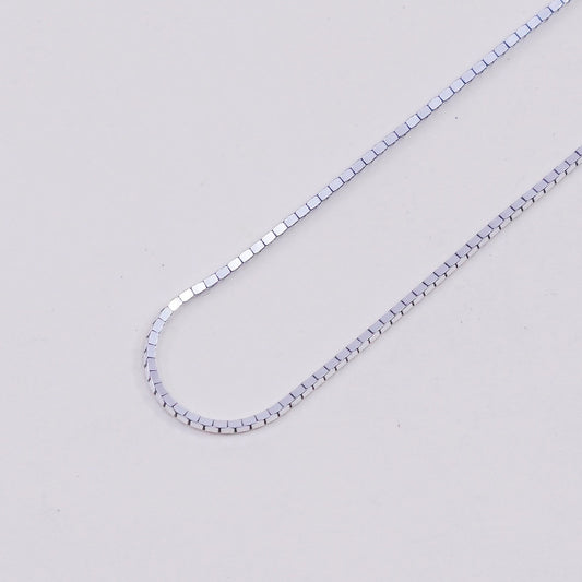 18”, 1mm, Vintage sterling silver square snake chain, Italy 925 necklace