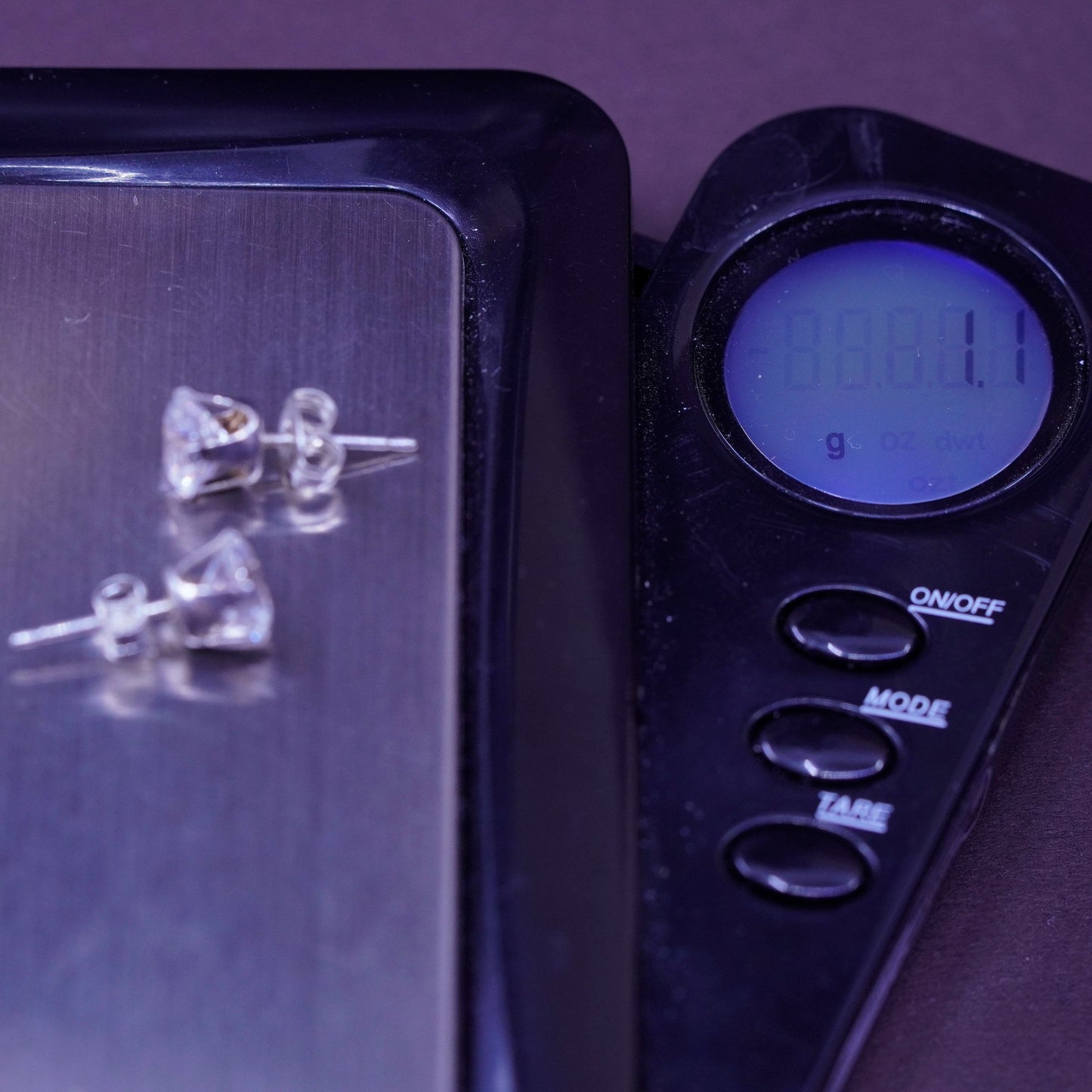 8mm, vintage Sterling 925 silver studs, Swarovski earrings