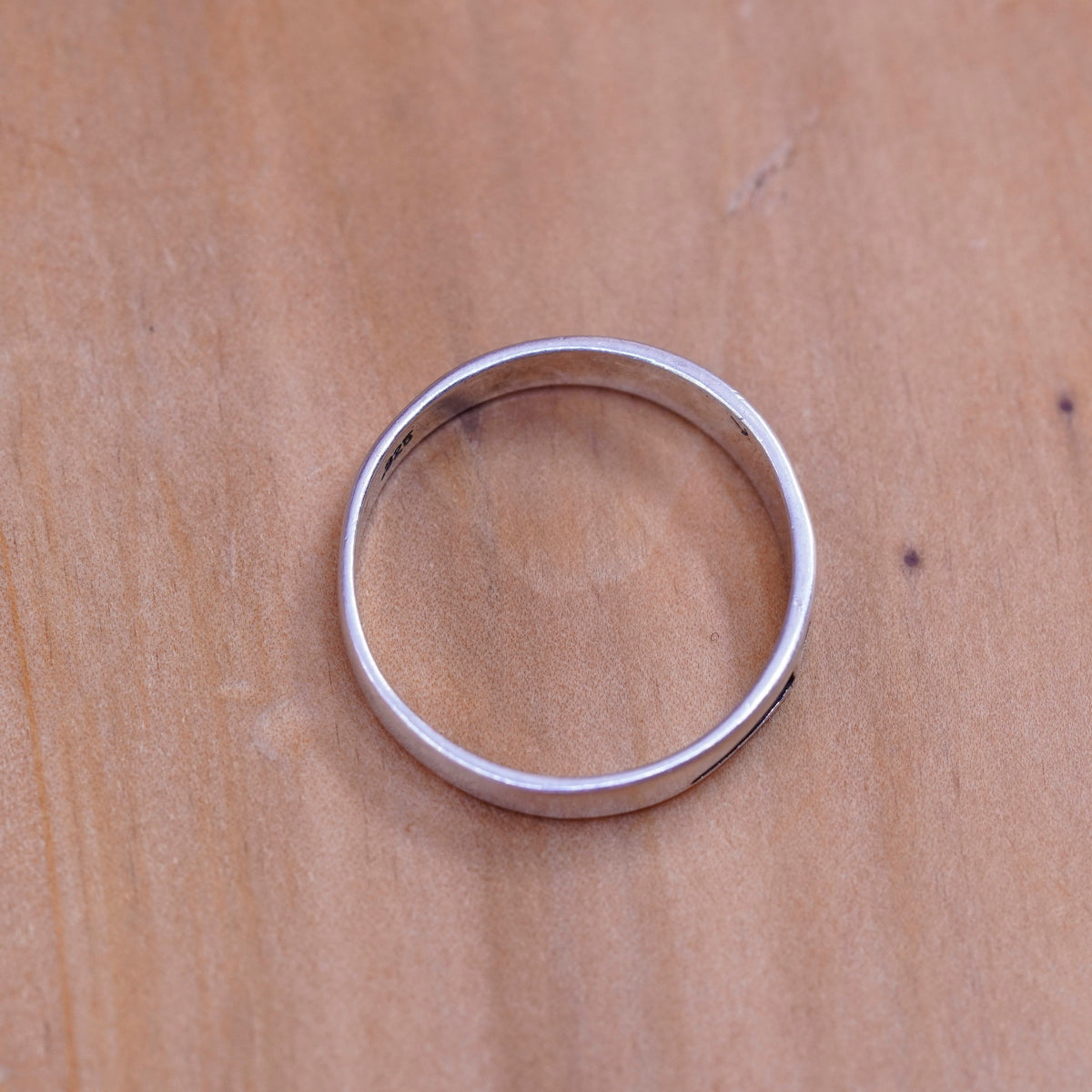 Size 10.5, vintage sterling silver handmade ring, 925 stackable patterned band