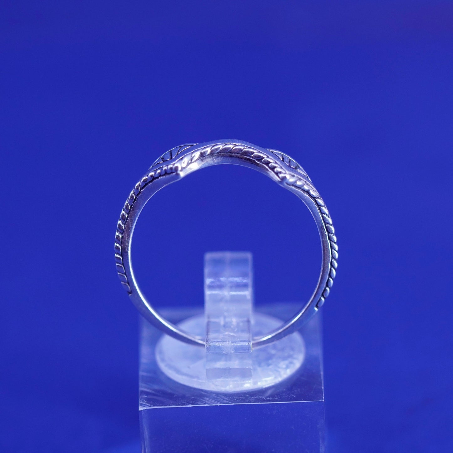 Size 9.5, vintage Sterling silver handmade ring, 925 pointy crown band
