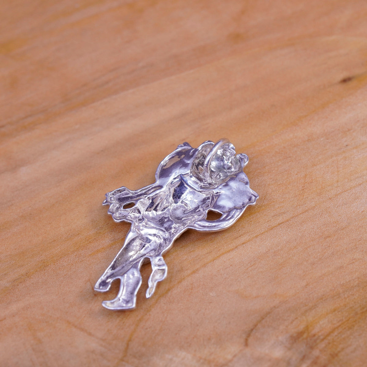 Vintage Sterling silver handmade pendant, Italy 925 angel charm