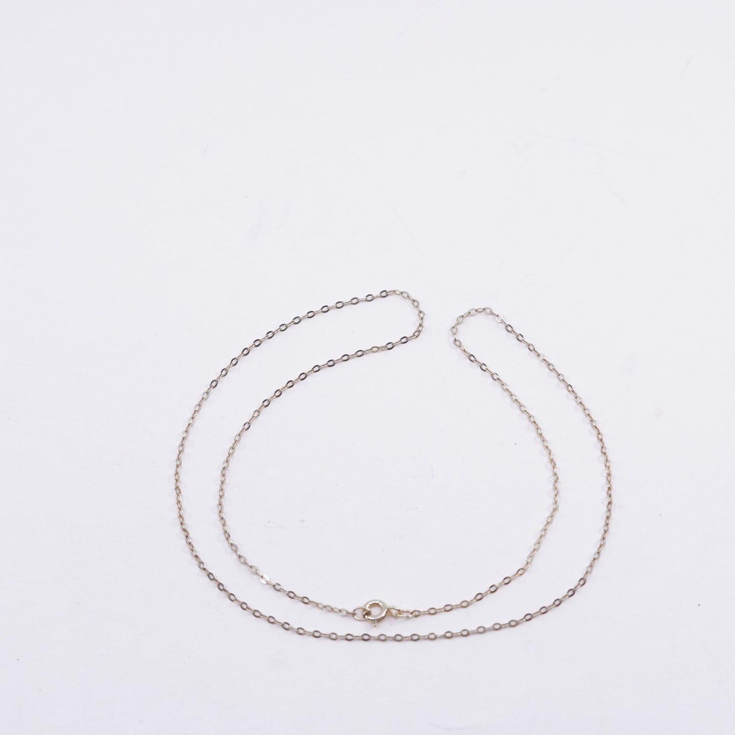 18”, vtg vermeil gold over Sterling silver necklace, 925 flatten circle chain