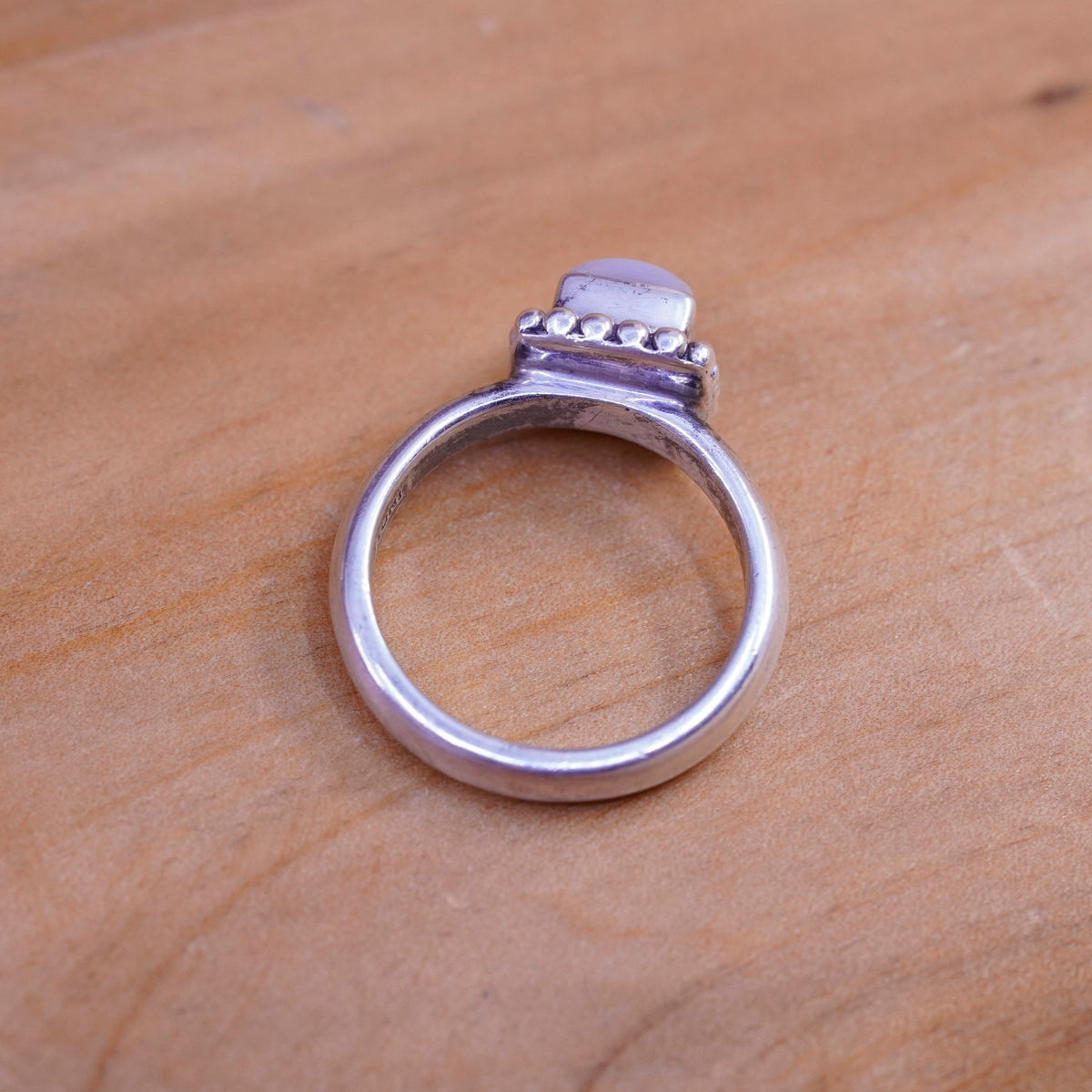 Size 7.25, Silpada Sterling 925 silver handmade R1617 Button Frame Pearl Ring