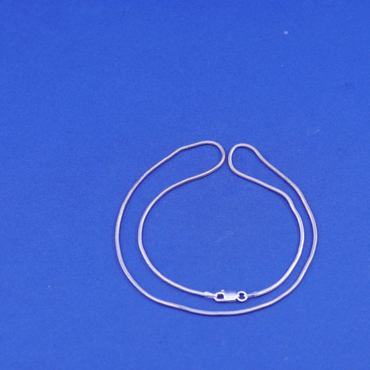 17”, 1.6mm, vintage Italy Sterling silver handmade necklace, 925 snake chain