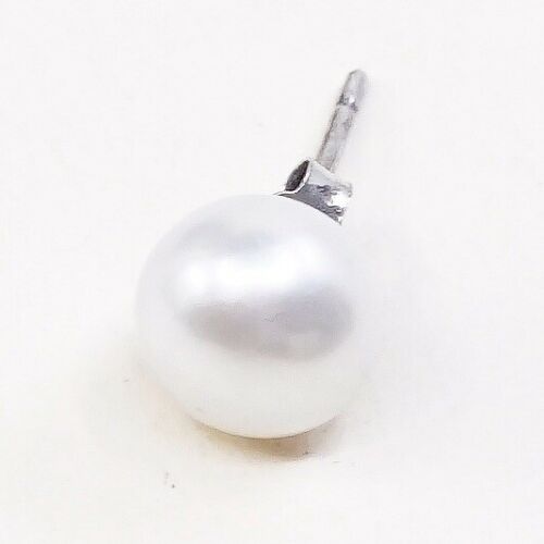 Vtg Handmade STERLING SILVER earrings with pearl Studs stamped 925
