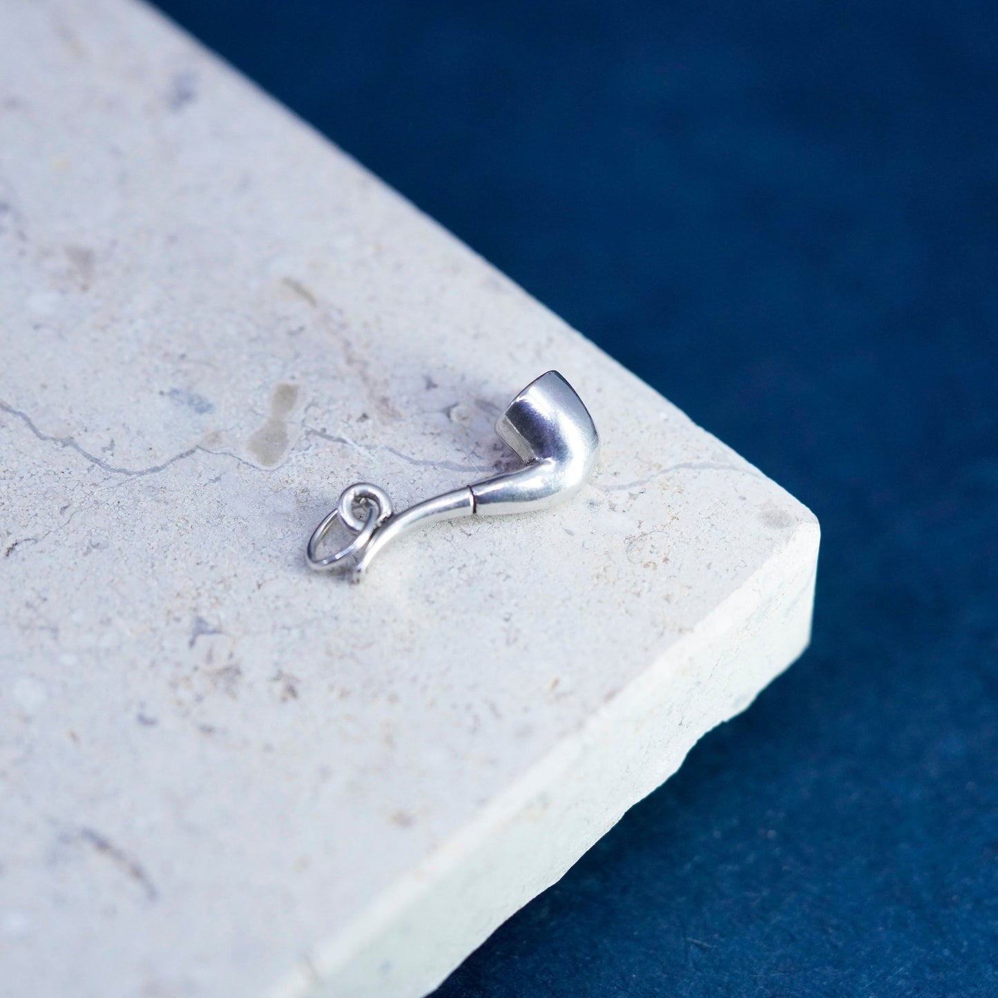 Vintage Sterling silver handmade pendant, 925 tobacco pipe charm