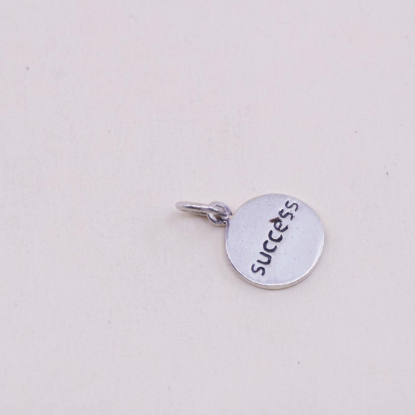 Vintage sterling 925 silver pendant, chinese character “success” charm