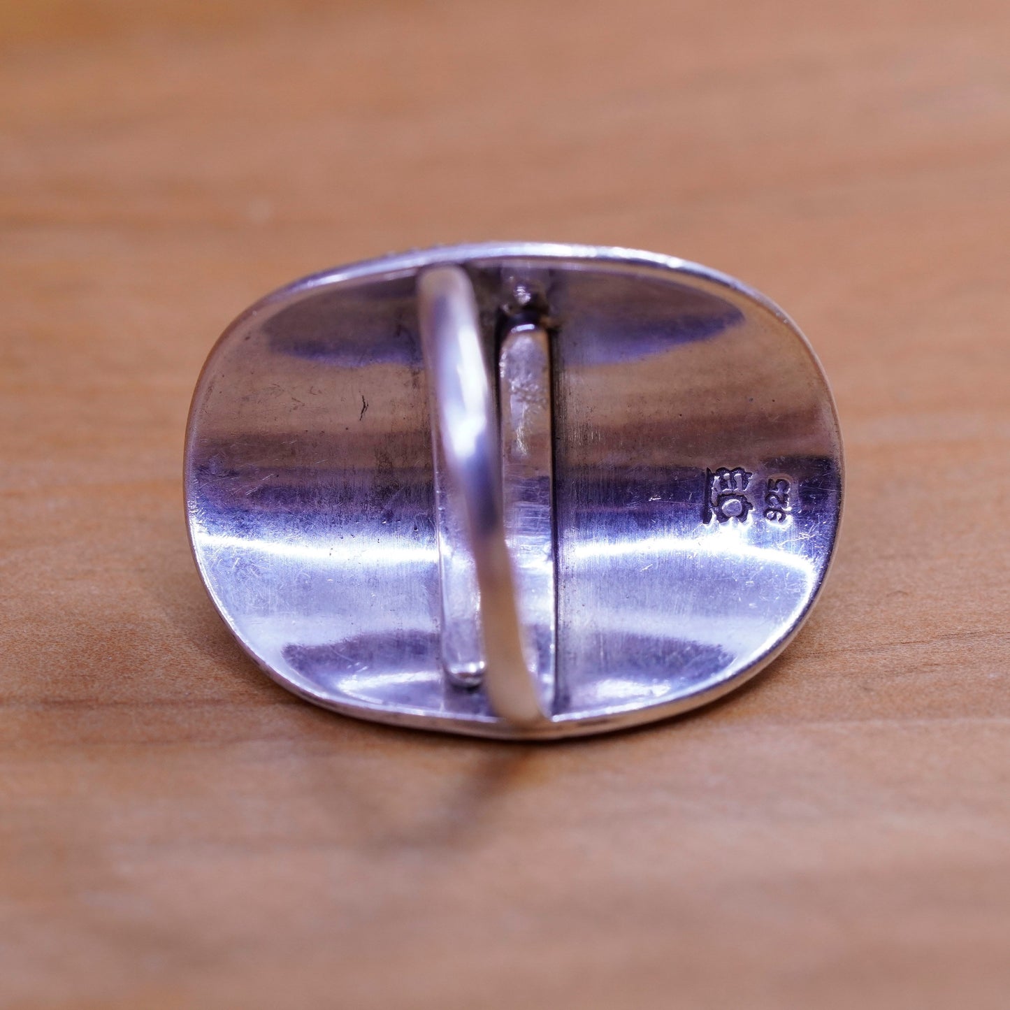Size 6.5, Eddie Chee Sterling 925 silver statement ring, Native American, Navajo