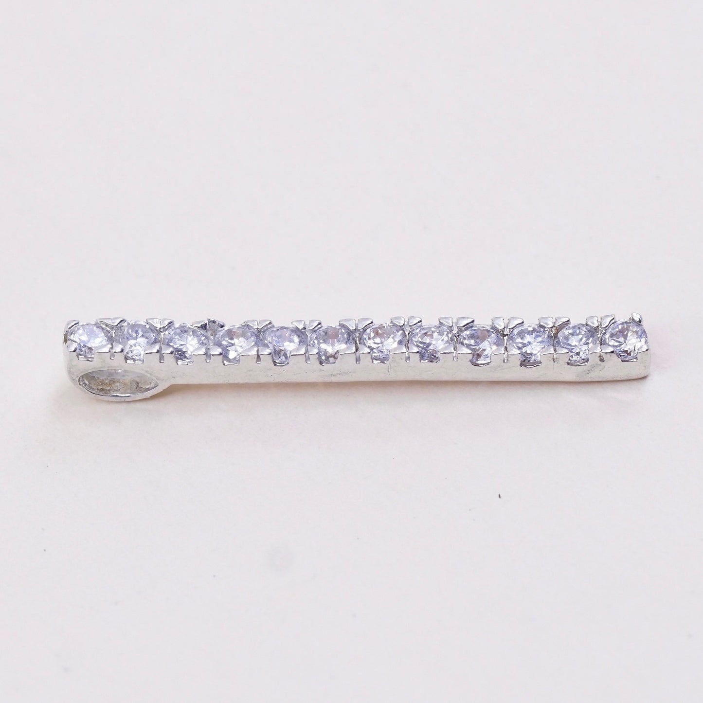 Vintage sterling silver cz crystal pendant, 925 pendant